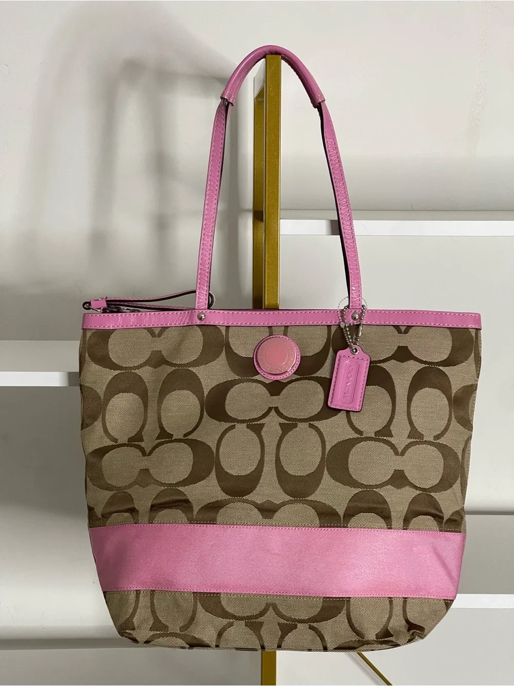 Coach Vintage Pink Signature Tote